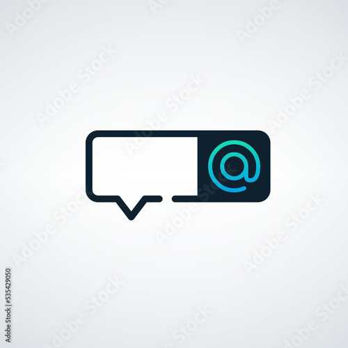 Social media button for email support, chat online. Stock vector illustration isolated on white background.