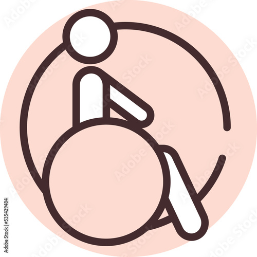 Warning sign disability, illustration, vector on white background.