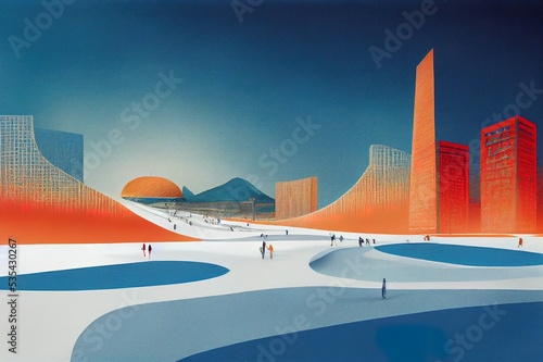 BEIJING, CHINA, JANUARY 1, 2022 Background for winter olympic game in Beijing 2022. Blue background. High quality illustration