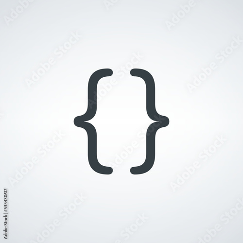 Quote symbol. Bracket icon. typography element. Stock vector illustration isolated on white background.