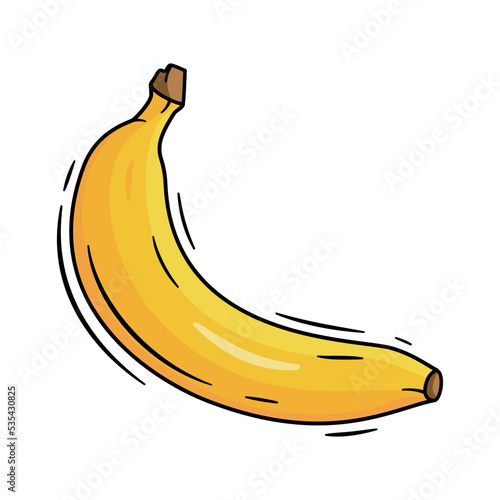 Banana icon isolated on white background. Flat vector illustration for logo, web, app, UI