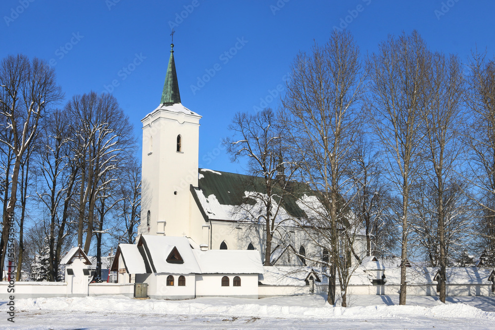 LUDZMIERZ, POLAND - JANUARY 18, 2021: A Sanctuary of Our Lady in Ludzmierz.