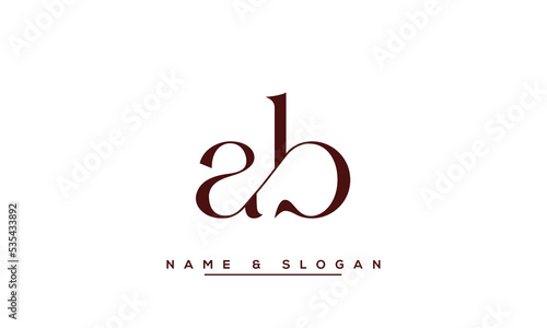 AB,  BA,  A,  B  Abstract  Letters  Logo  Monogram