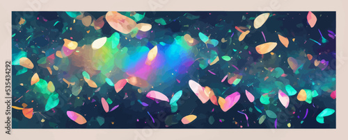 iridescent neon confetti background festive banner