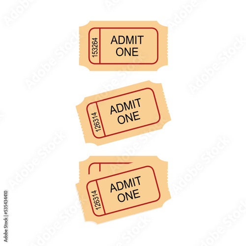Admit One, Theater, Cinema Vintage Tickets collection