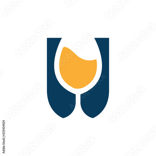 Wine glass design logo. Abstract logo design
