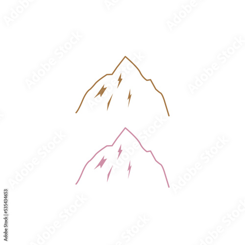 Colored Mountains Logo Isolated on White