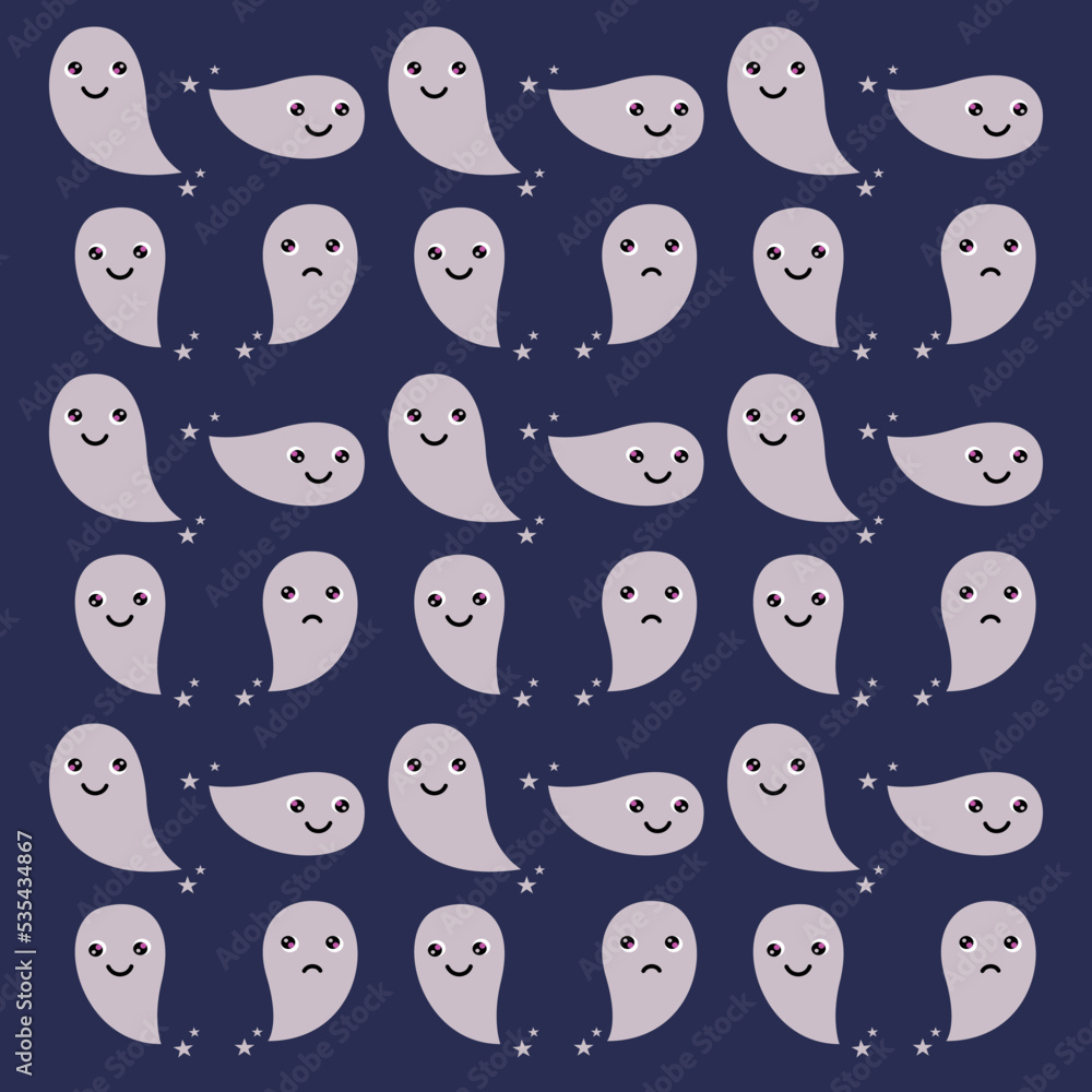 Little cute Ghosts Pattern, Texture, Background