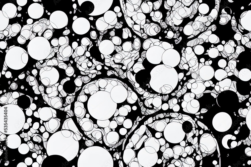 Set of hand drawn seamless black and white textures with dots, circles ...