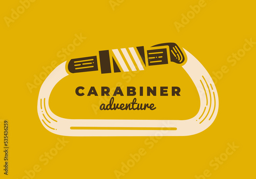 Vintage art illustration of a carabiner