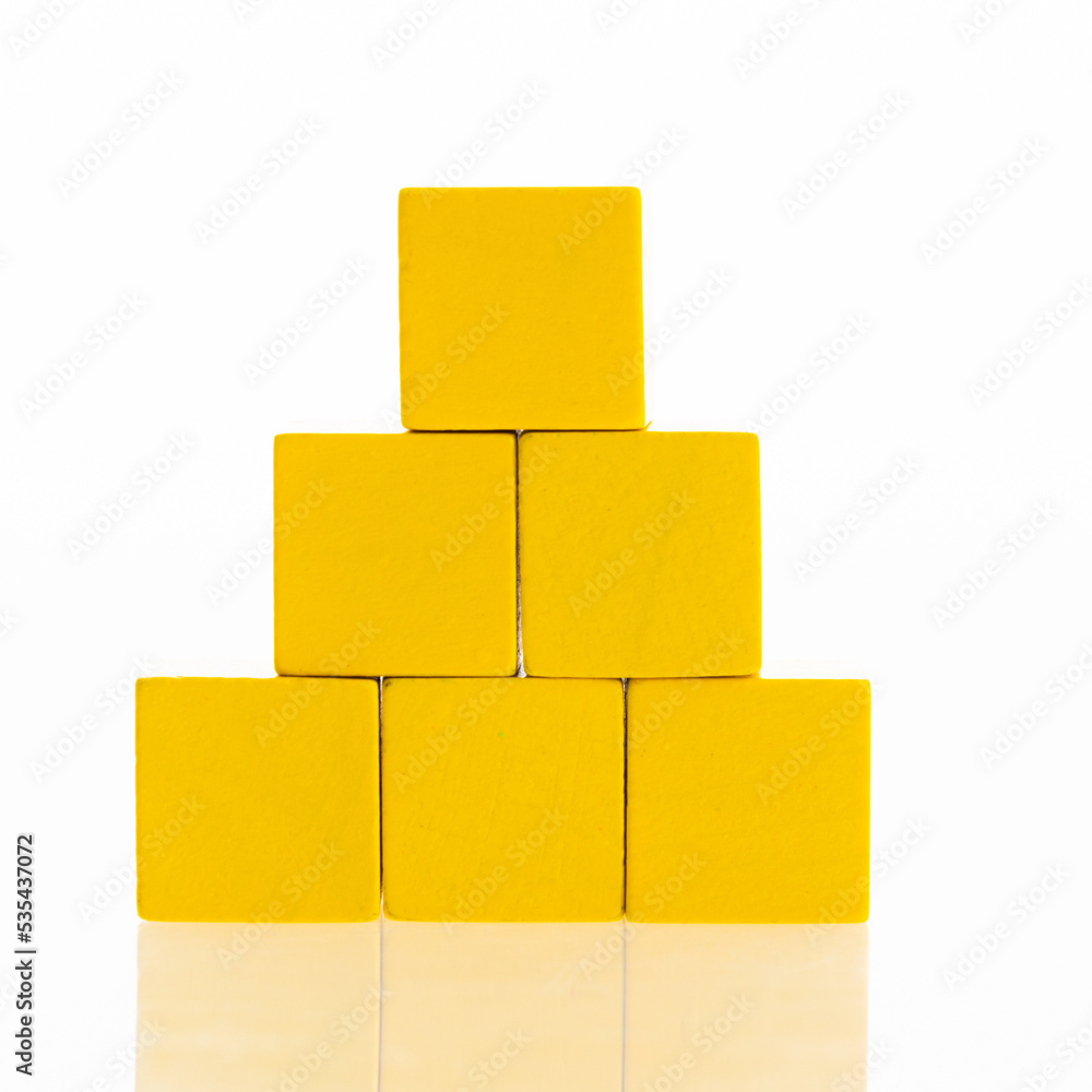 Pyramid of blocks on white background Pyramid of blocks on white background