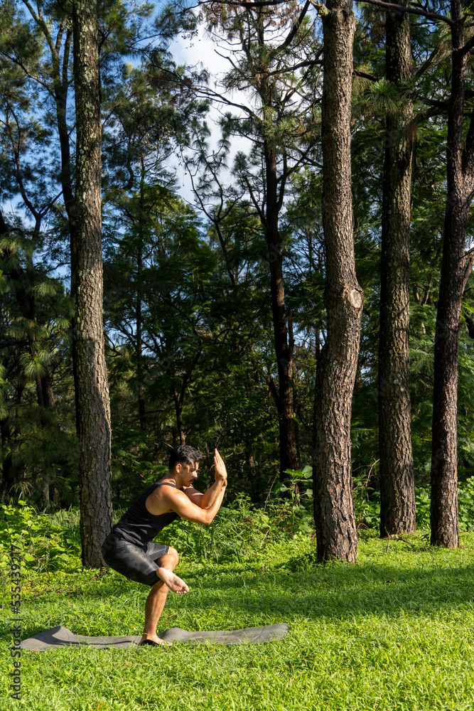 young man, doing yoga or reiki, in the forest very green vegetation, in mexico, guadalajara, bosque colomos, hispanic, young man, doing yoga or reiki, in the forest very green vegetation, in mexico, guadalajara, bosque colomos, hispanic,