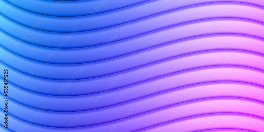 Abstract decorative background with horizontal layered curves or waves in gradient blue pink colors with copy space for text Abstract decorative background with horizontal layered curves or waves in gradient blue pink colors with copy space for text