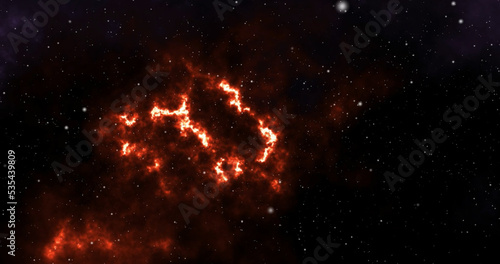 Space background with realistic nebula and shining stars. Outer space shows the beauty of space exploration. Infinite space background with nebulas and stars.
