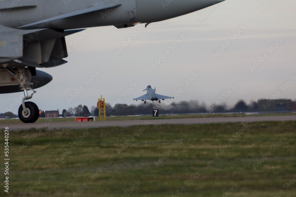Eurofighter Typhoons and away we go - stock photo Eurofighter Typhoons and away we go - stock photo