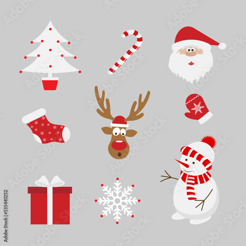 Obraz na płótnie Christmas Icon Set. Vector Illustration w salonie