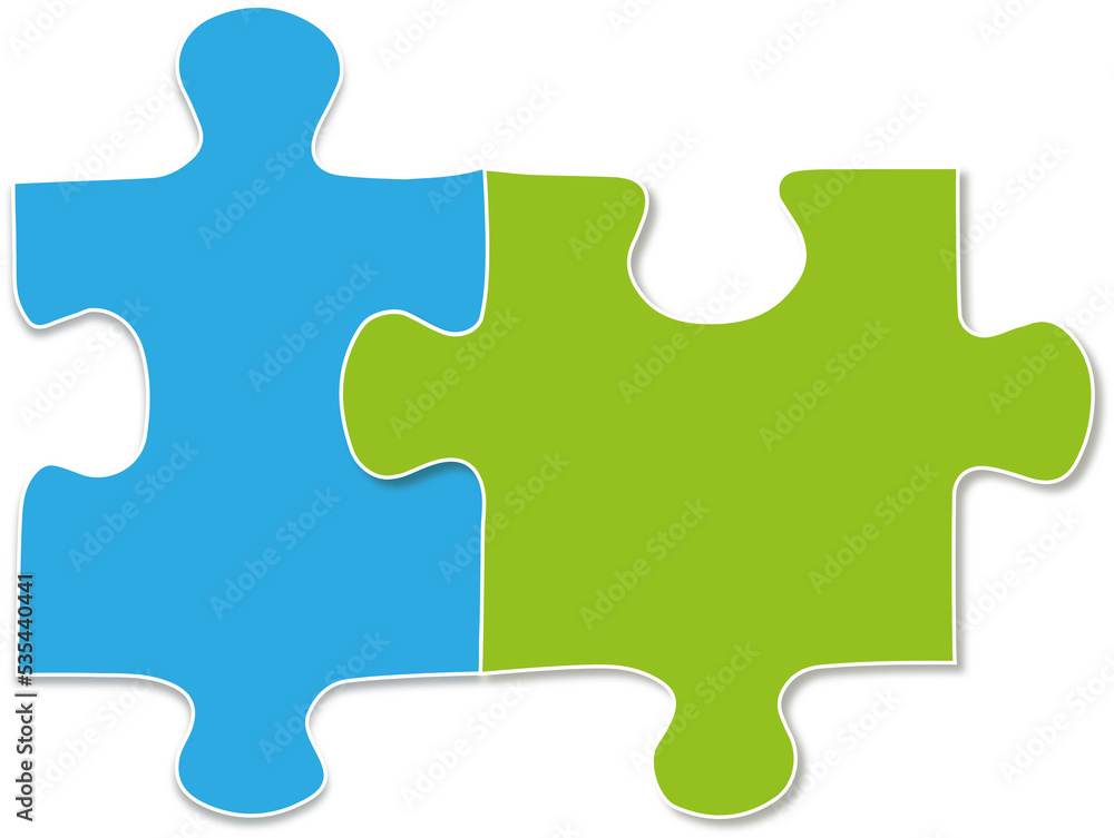 Two puzzle pieces symbolizing union o connection between two ideas or elements Two puzzle pieces symbolizing union o connection between two ideas or elements