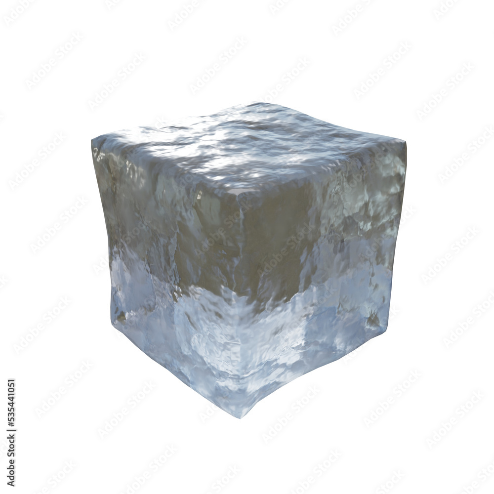 Translucent ice cube.