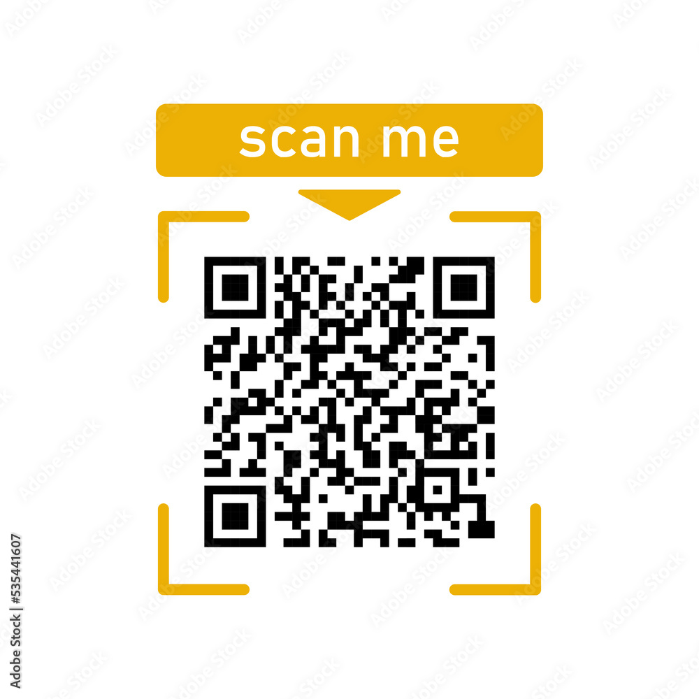 Examples For Scan Me Scan me icon with Qr code for smartphone isolated on white background ...