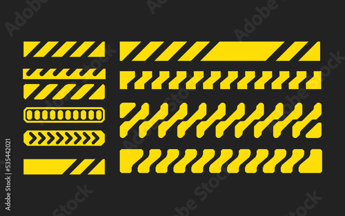 Yellow Strip line boarder streetwear element asset vector hype technology editable