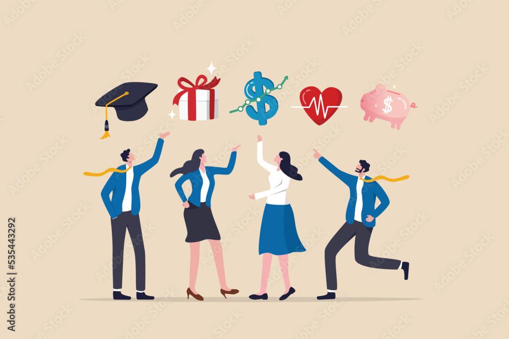 Employee Benefits And Compensation For Staff Advantage Reward Or Bonus