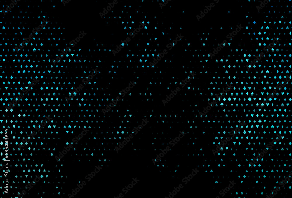 Dark blue vector pattern with symbol of cards.