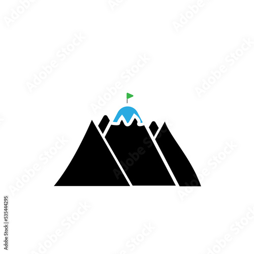 illustration of a mountain. Success, motivation or objective. Business or personal goal concept