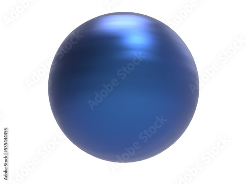Blue metal sphere.