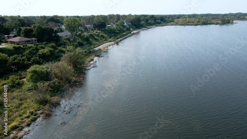 Descending Down and pushing toward the Bike Trail along Muskegon Lake. photo