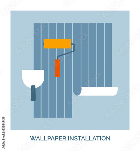 Wallpaper installation service concept icon