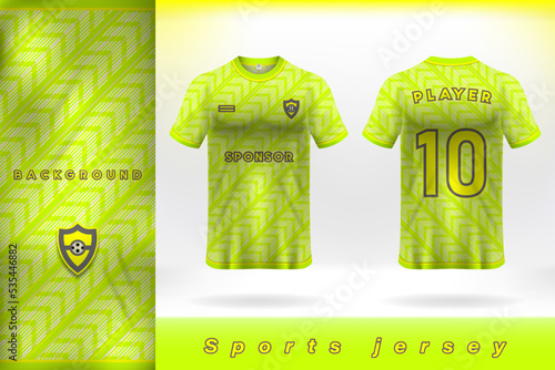 Light green and yellow sports jersey template design
