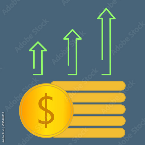 Vector illustration of the rise of usd