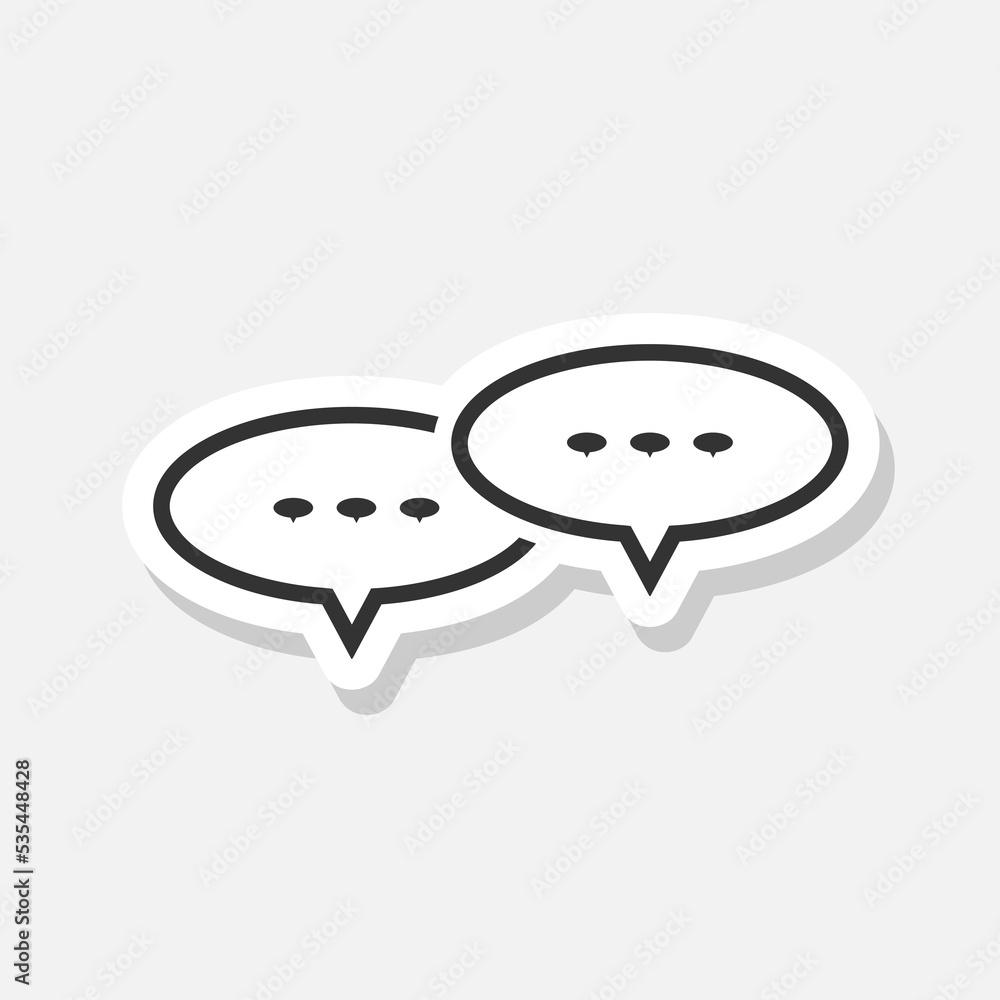 Chat speech bubble and dialog balloon sticker icon isolated on white background Chat speech bubble and dialog balloon sticker icon isolated on white background