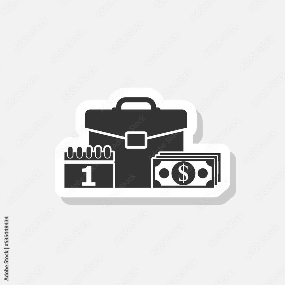 Employee Wages icon sticker isolated on white background Employee Wages icon sticker isolated on white background
