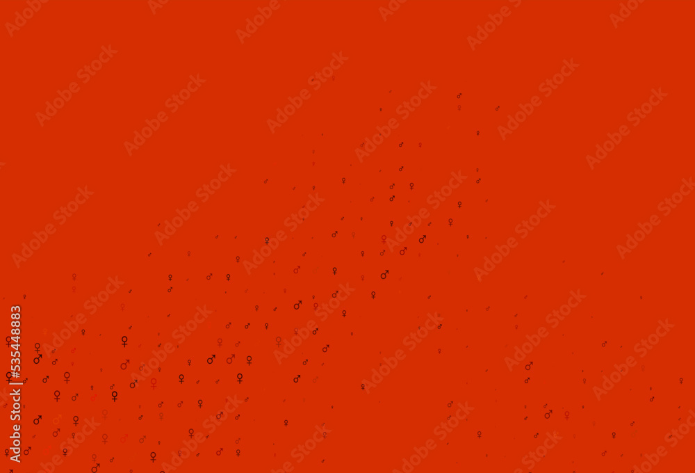 Light orange vector pattern with gender elements.