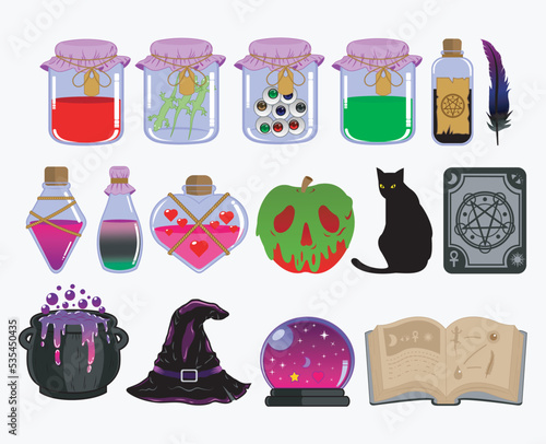 Witch Element Icon or Logo Set
