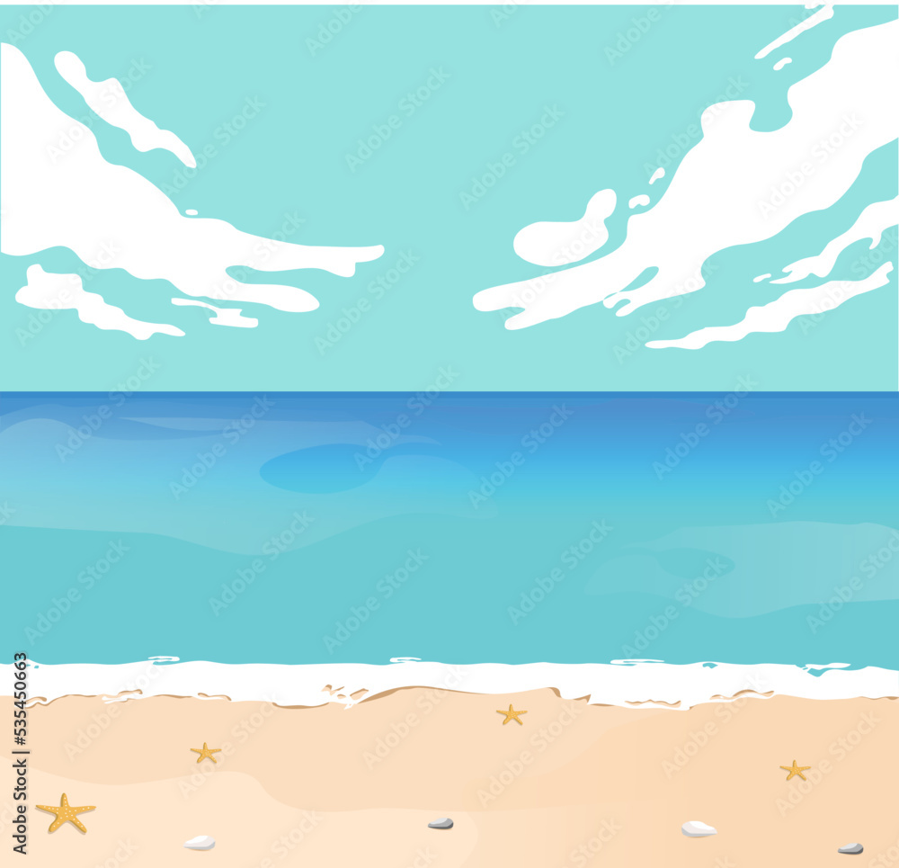 Illustration background sea and beach Illustration background sea and beach
