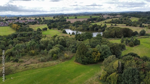 Aerial view of rural countryside areas in Winsford, England photo