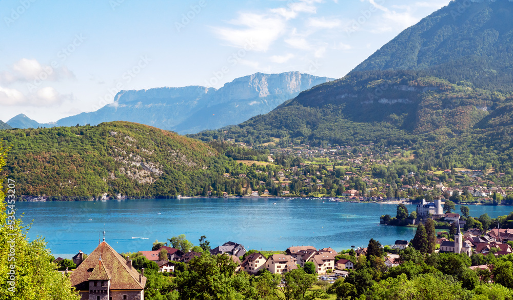 Panoramic view of Lake Annecy , France, Alps