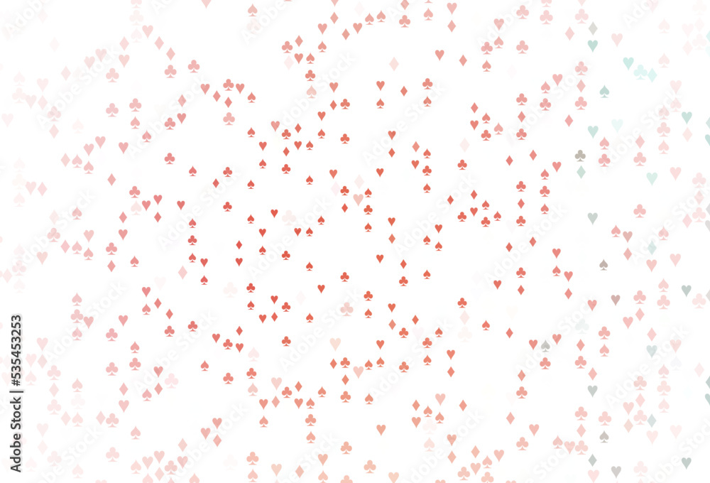 Light Red vector template with poker symbols. Light Red vector template with poker symbols.
