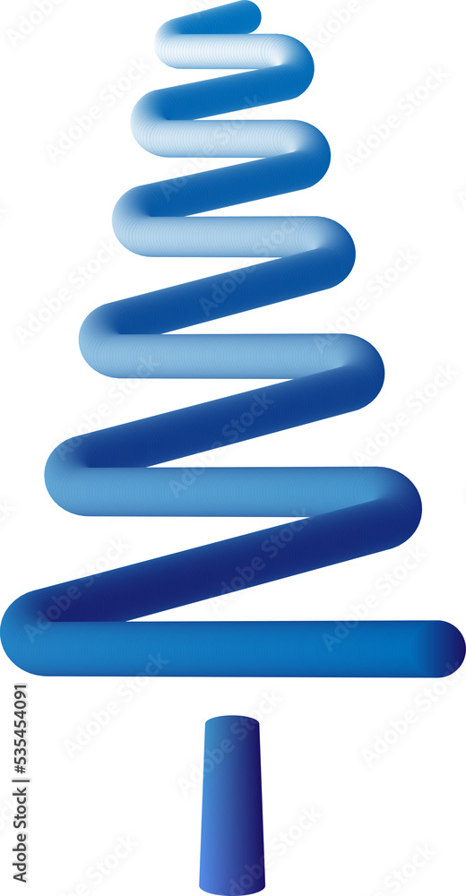 Minimal blue Christmas tree 3D illustration. Minimal blue Christmas tree 3D illustration.
