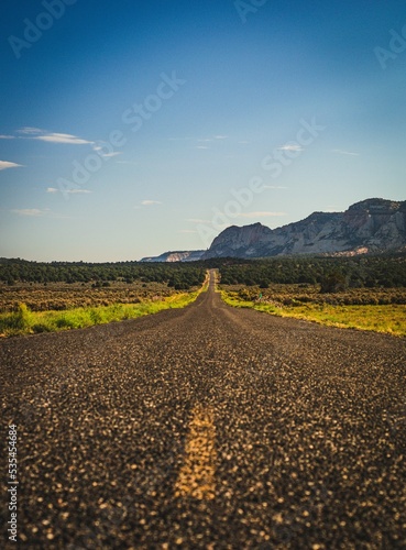 Photography Road through the Zion National park in Heber, Utah.