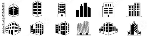 Building icon vector set. House illustration sign collection. skyscraper sign or symbol.