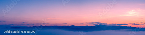 Sunset sky with fog © Peera