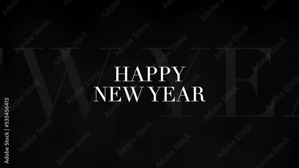 Happy New Year on black modern gradient, motion abstract winter holidays, minimalism and promo style background Happy New Year on black modern gradient, motion abstract winter holidays, minimalism and promo style background