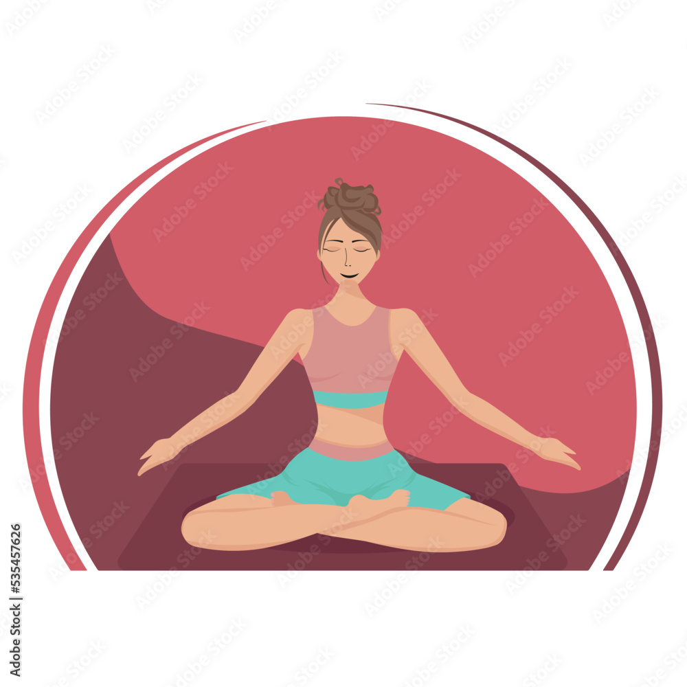 yoga. lotus position silhouette.