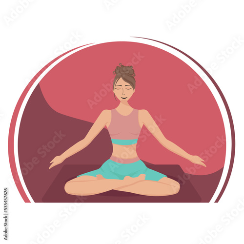 yoga. lotus position silhouette.