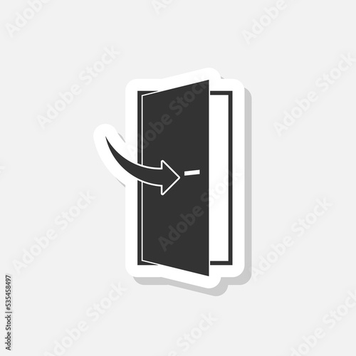 Keep door closed sticker icon isolated on white background