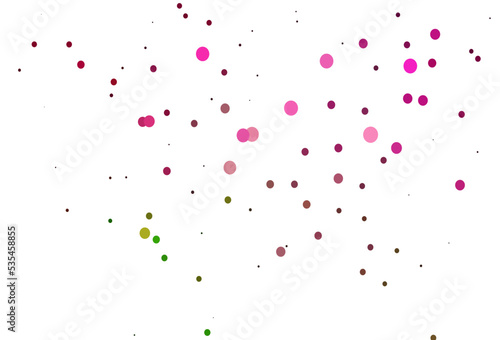 Light Pink  Green vector cover with spots.