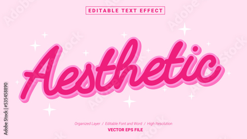 Editable Aesthetic Font Design. Alphabet Typography Template Text Effect. Lettering Vector Illustration for Product Brand and Business Logo.
